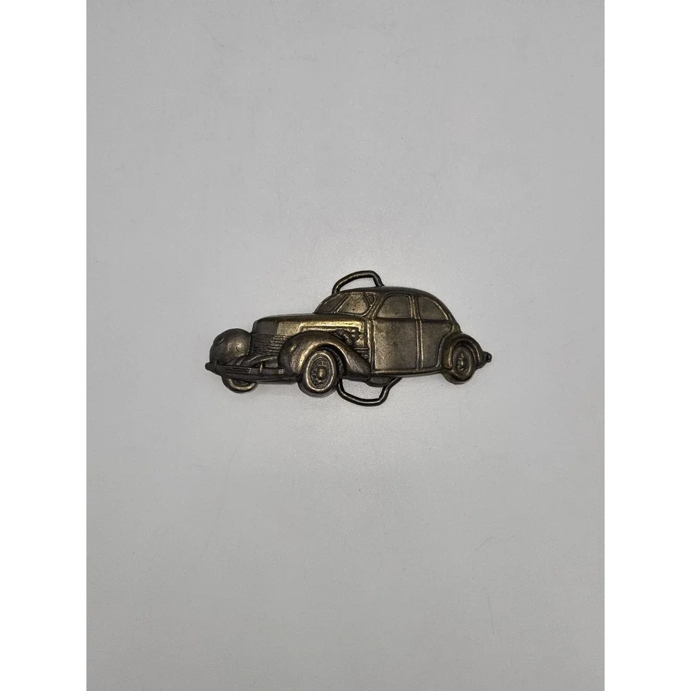Vintage Solid Brass 1940s Model Classic Car Hot Rod‎ Belt Buckle